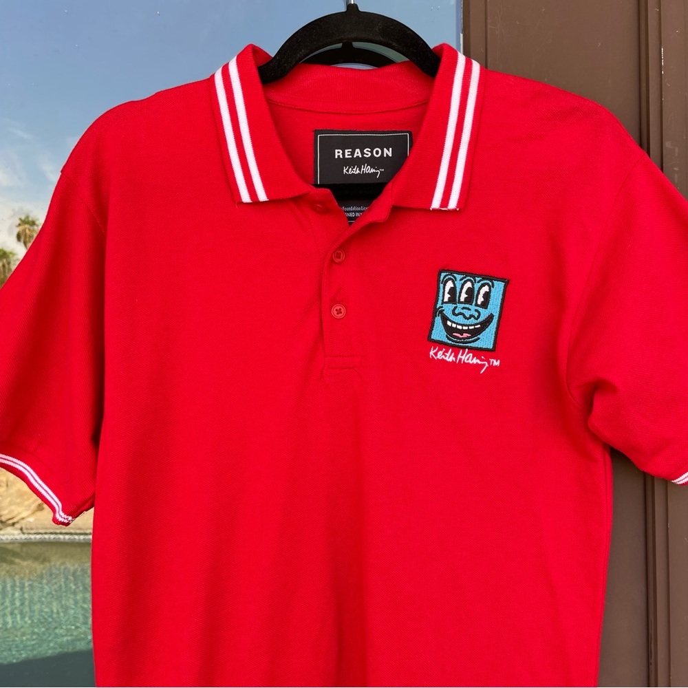 Reason Keith Haring Red Polo S